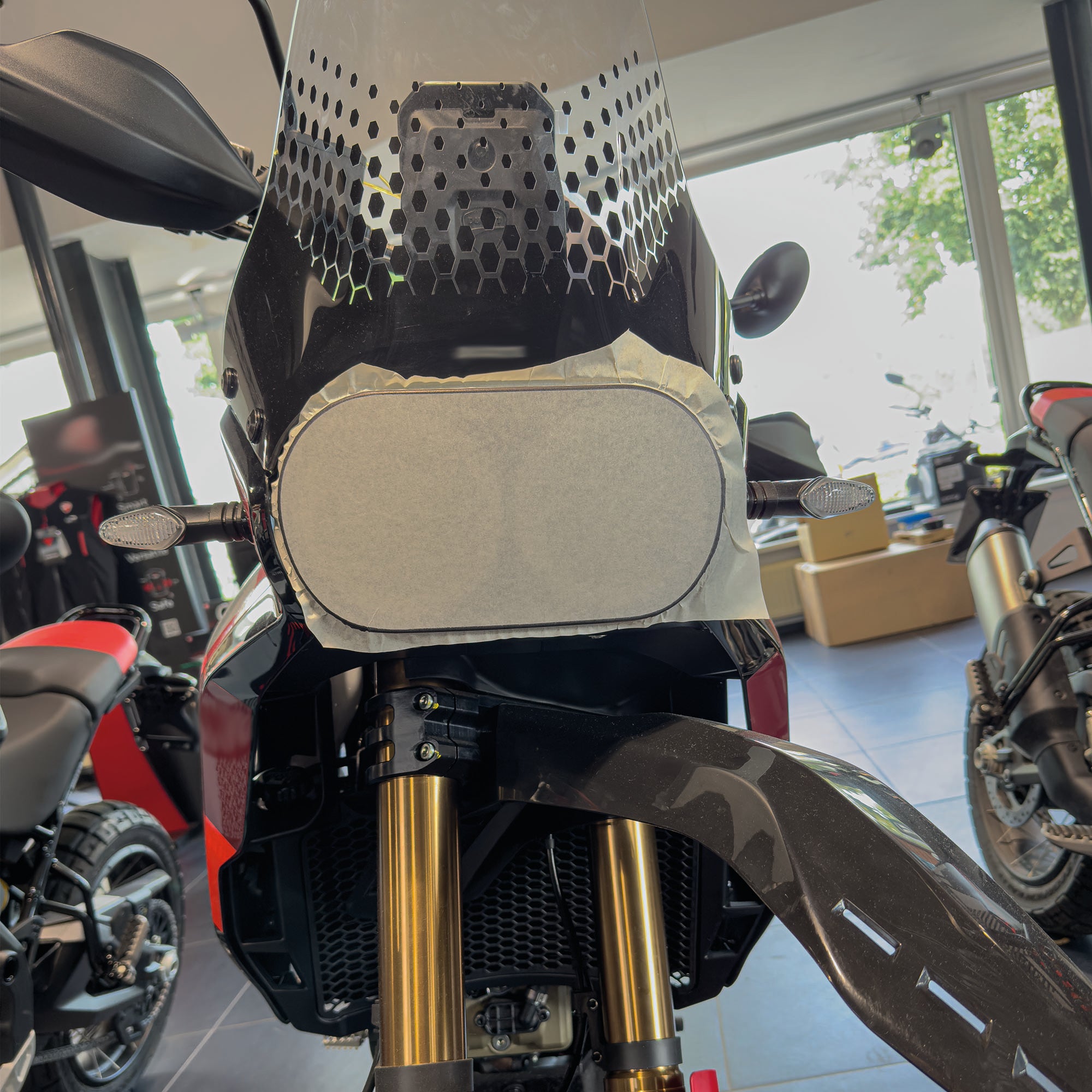 Scheinwerfer Schutzfolie für Ducati Desert X Steinschlagschutz Transparent