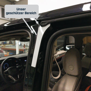 Lackschutzfolie für VW T7 Schiebetür Holm B-Säule Schutzfolie Folie Links Oben