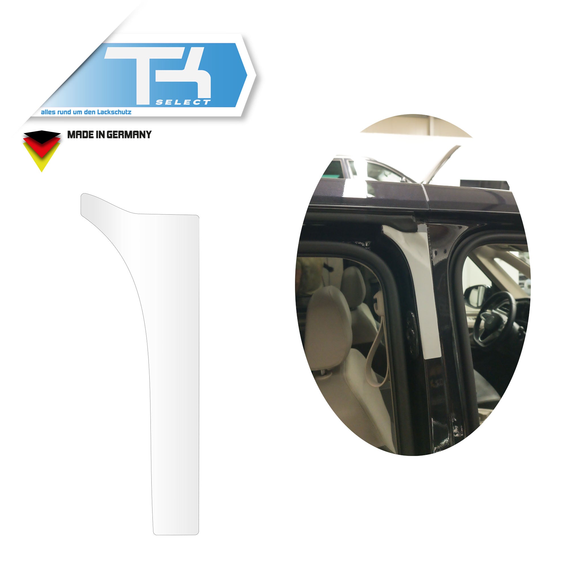 Lackschutzfolie für VW T7 Schiebetür Holm B-Säule Schutzfolie Folie Rechts Oben