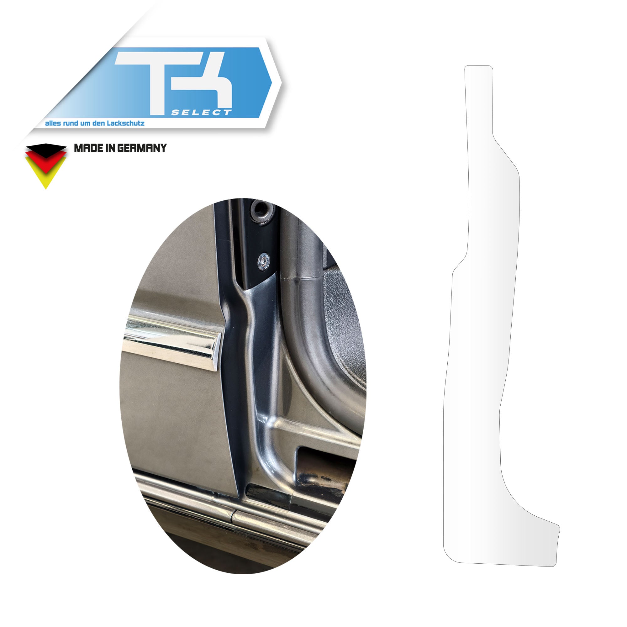 Lackschutzfolie für VW T5/T6 Schiebetür Holm B-Säule Schutzfolie Transparent L